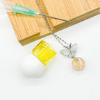 Sterling Silver Diamond Butterfly Aroma Necklace - Pink | Energy & Healing | Diffuse on the go