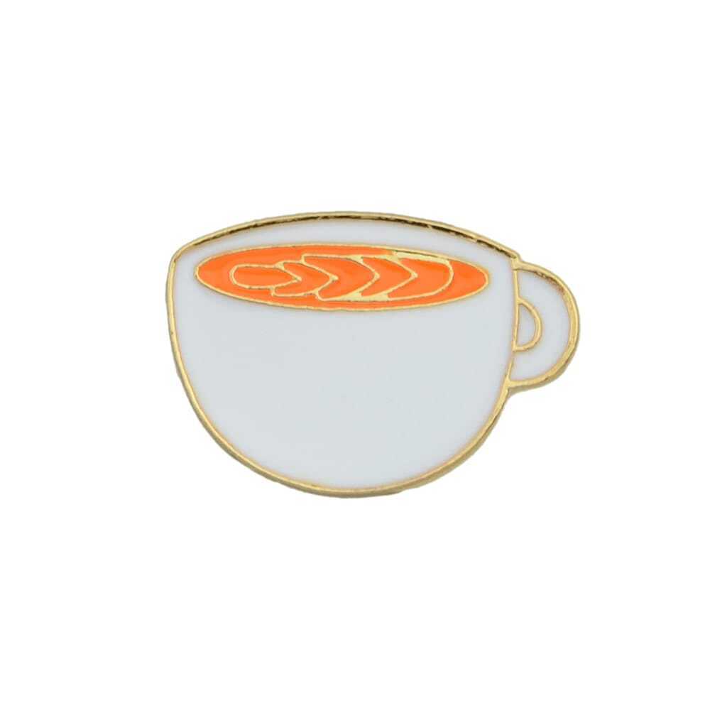 Creative Pink Cat Green Orange Enamel Coffee Cup White Tea Cup Brooch Jewellery-5