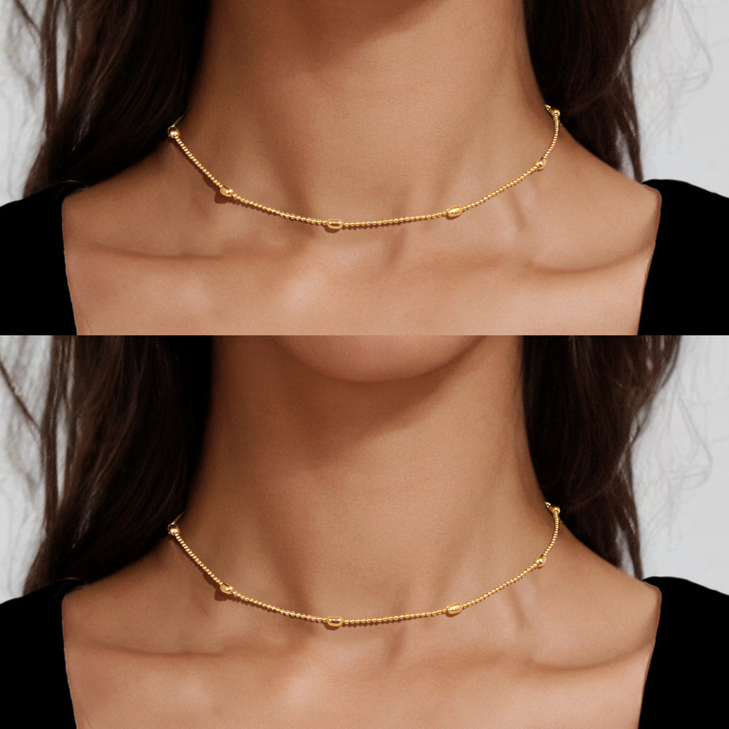 2 pcs Clearance Items AU Local Warehouse Golden Beads Chain Necklaces set Fashion Jewelry-0