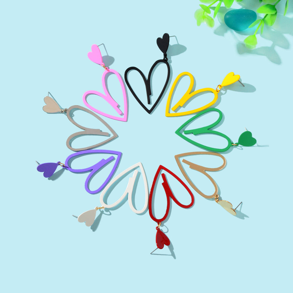 Romantic Heart-shaped Earrings Stylish Ear Accessories Dainty Gifts for Women-0