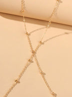 Simple Gold Waist Link Body Chain Belly Necklce Sexy Bikini Jewelry Layer Choker-3