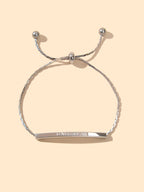 Letter Engraved Adjustable Bar and Ball Beaded Slide Strand Lover Dream Bracelet-4