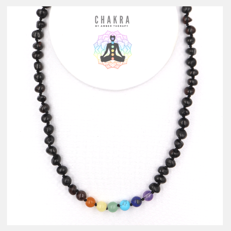 Chakra & Cherry Amber Adult Necklace