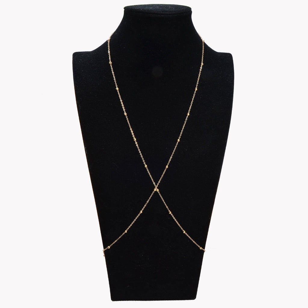 Simple Gold Waist Link Body Chain Belly Necklce Sexy Bikini Jewelry Layer Choker-0