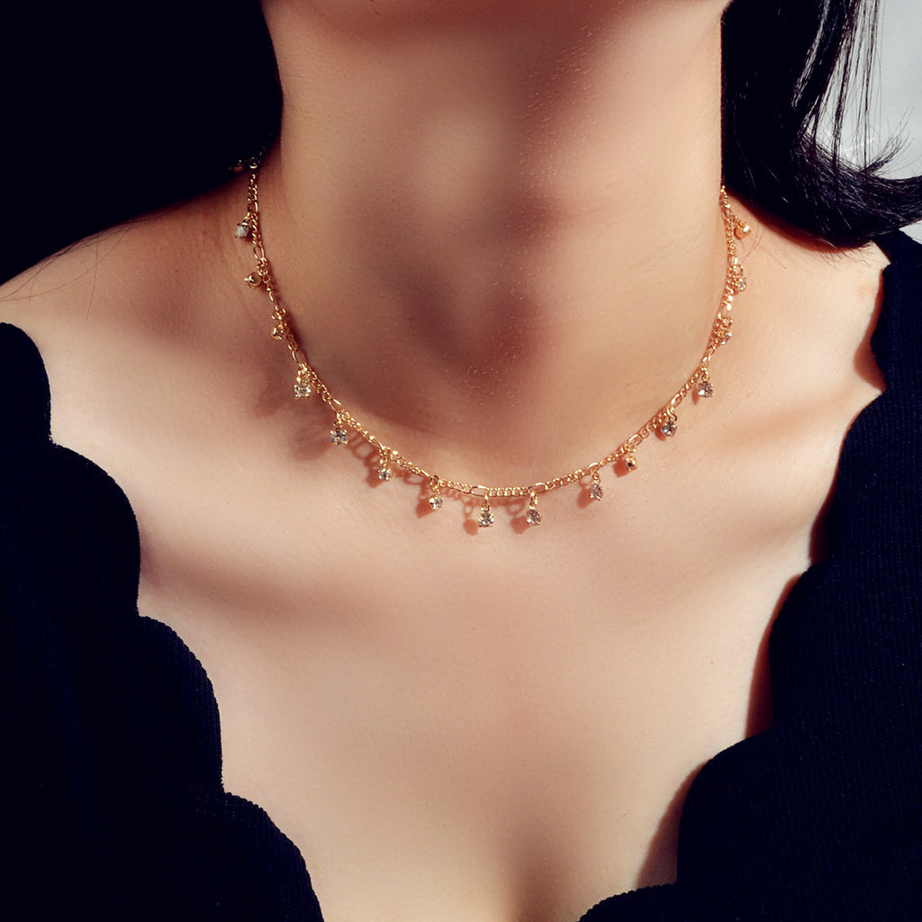 AU Stock Bling Rhinestone Sparkly Choker Shining Drop Crystal Necklace Jewellery-0