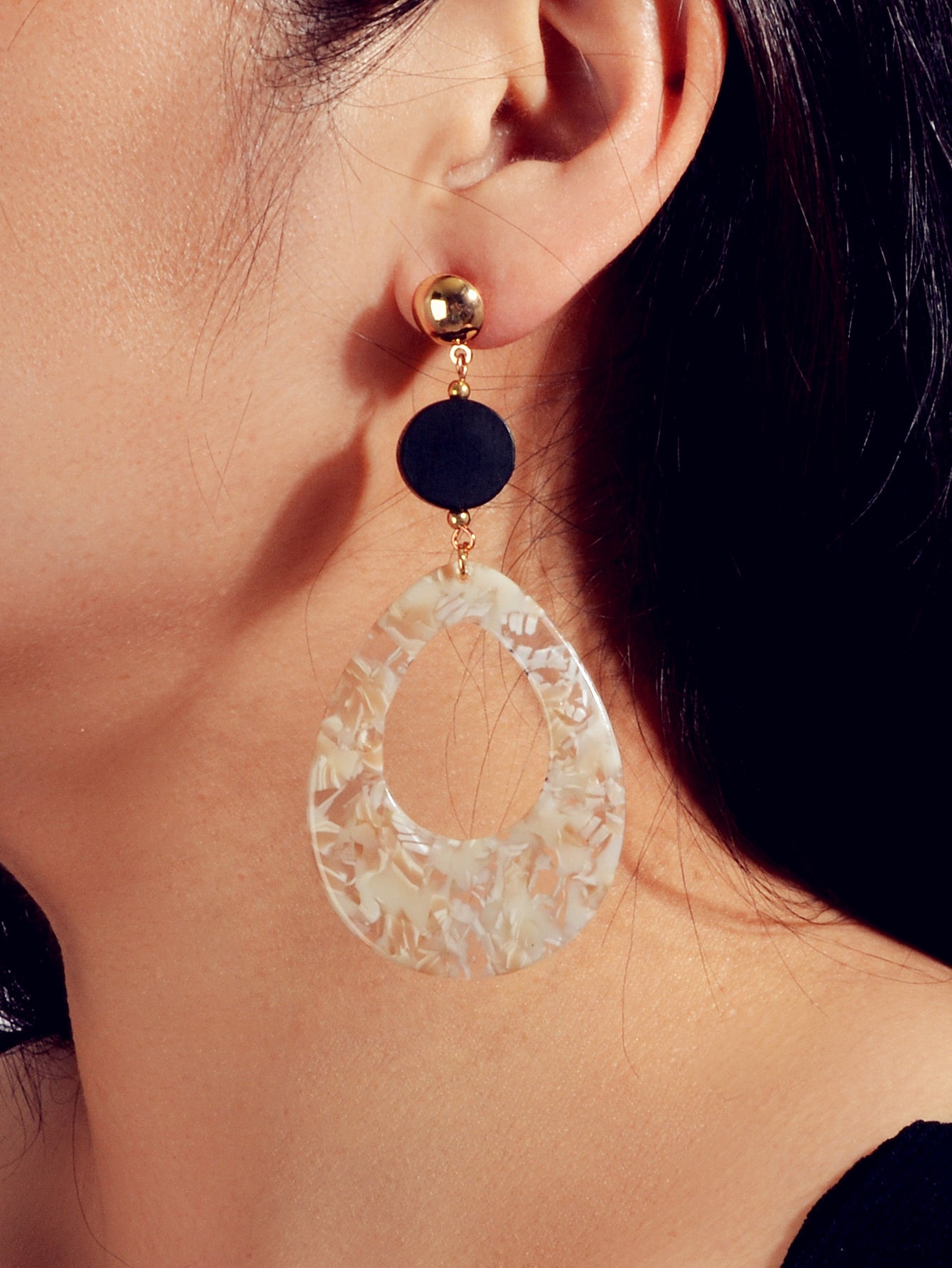 Retro Style Acrylic Water Drop Dangle Holiday Earrings Traditional Women Jewelry-0