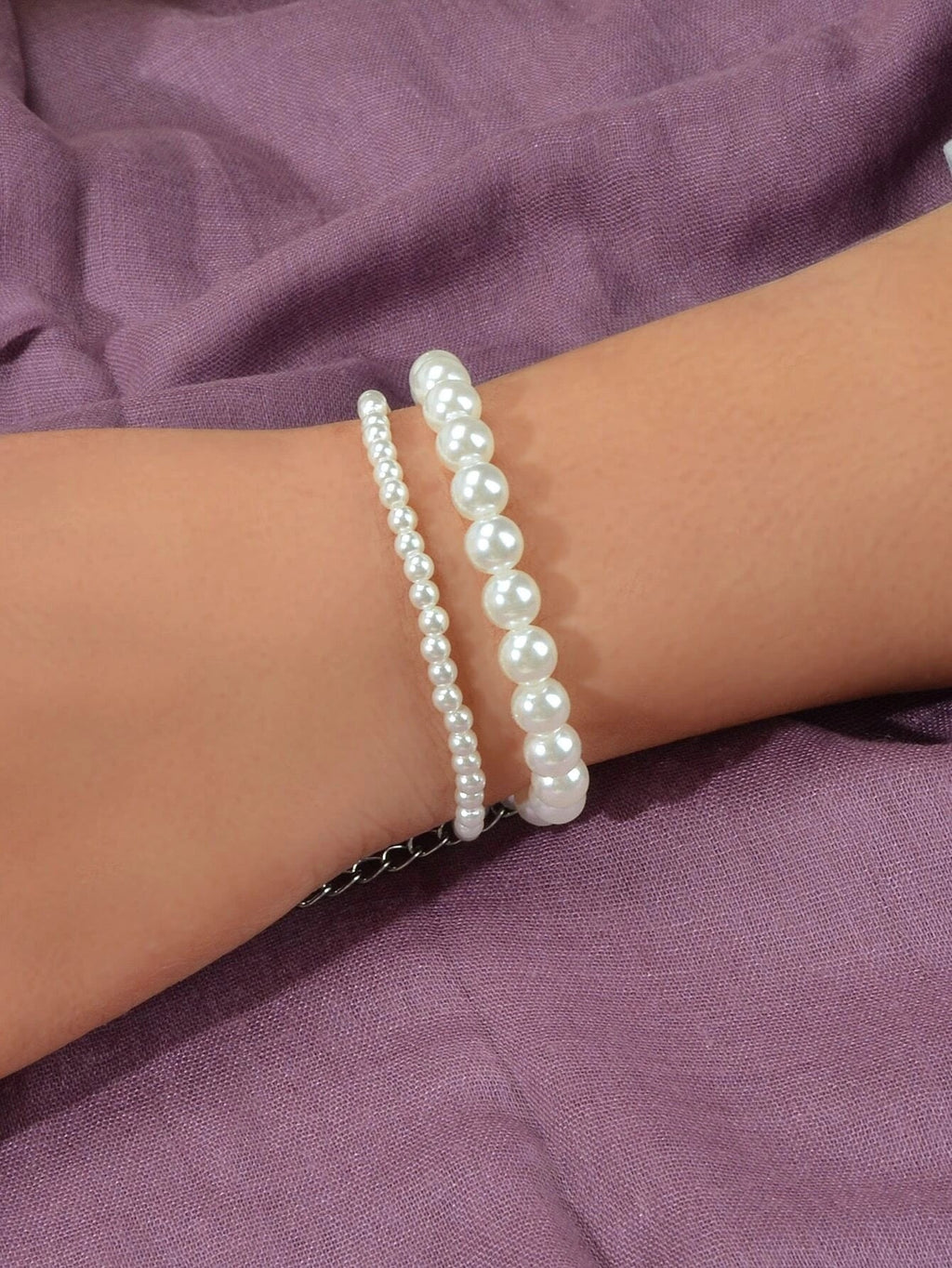 Luxurious Women Retro Double layer Pearl Bracelet High Quality Party Jewellery-0