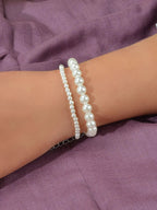 Luxurious Women Retro Double layer Pearl Bracelet High Quality Party Jewellery-0