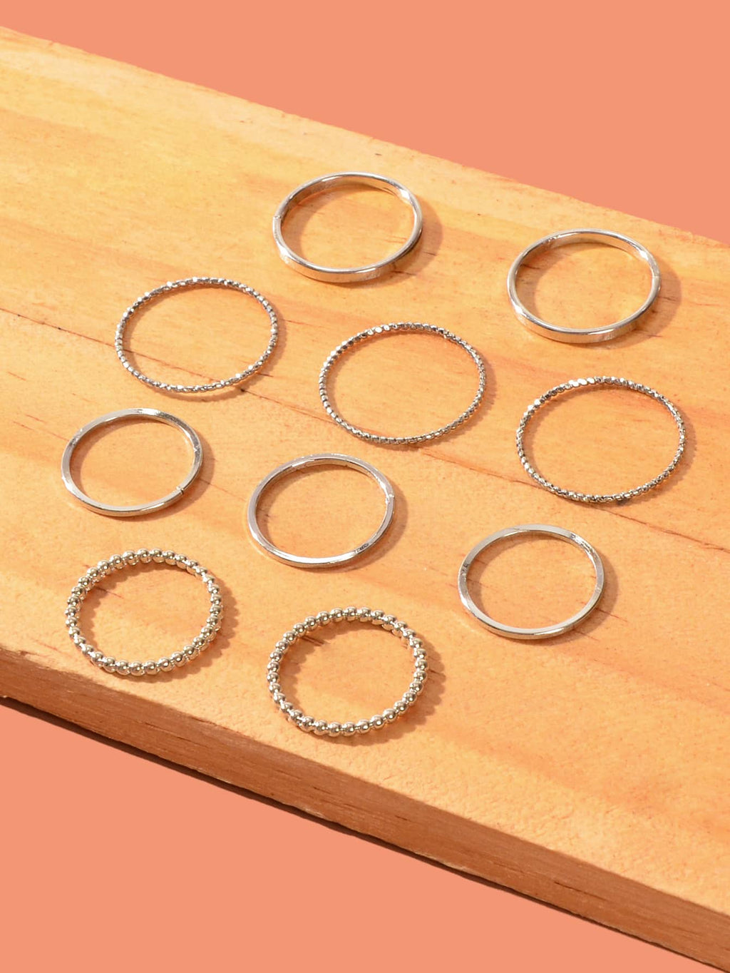 10pcs Silver Ring Bands Versatile Accessories for Every Finger-1