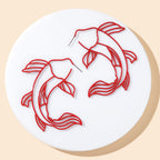 Personality Red Hollow Fish Stud Exaggerated Earrings Party Decoration for Women-2