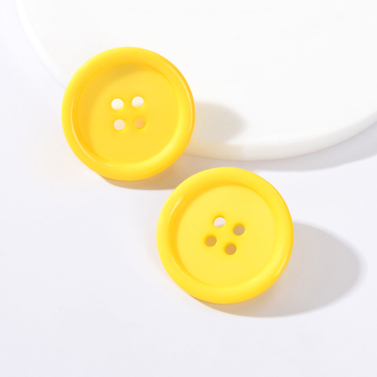 Vintage Acrylic Party Jewellery Retro Colorful Resin Button Design Stud Earrings