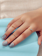 Multiple 4pcs Minimalist Gold Star Circle Stackable Midi Finger Knuckle Ring set