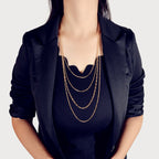 Gold Silver Long Tassel Multi-layer Chain Necklace Girls Cool Designer Jewellery-4