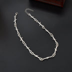 1 pc Punk Rock Style Silver Link Chain Collar Necklace Daily Music Festival Gothic Jewelry-3