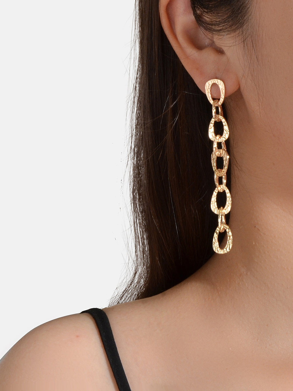 Anniversary Wedding Jewellery Gold Circle Long Knot Dangle Classics Earrings-0