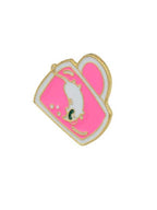 Creative Pink Cat Green Orange Enamel Coffee Cup White Tea Cup Brooch Jewellery-4