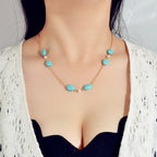 Ethnic Traditional Gold Chain Turquoise Necklace Boho Chic Accessories Jewellery-0