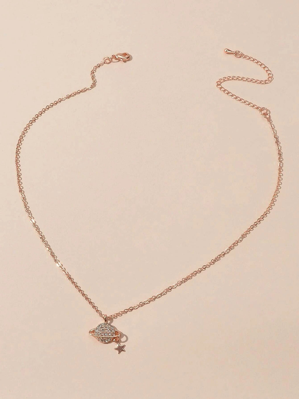 Rhinestone Star Planet Globe Pendant Necklace Women Teens Girl Jewellery Gift