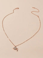Rhinestone Star Planet Globe Pendant Necklace Women Teens Girl Jewellery Gift