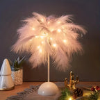 Feather Touch Table Lamp - Pink | Bedroom Interior Decor Light
