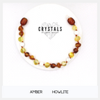 Amber & Howlite Child Anklet