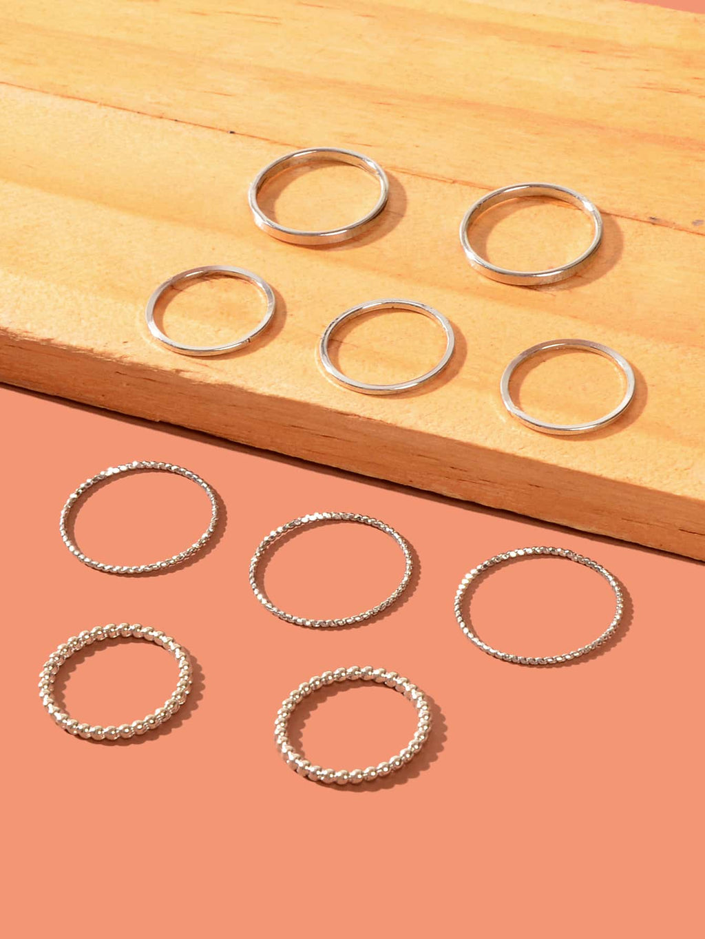 10pcs Silver Ring Bands Versatile Accessories for Every Finger-2