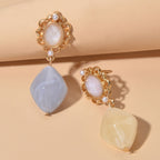 Retro Jewelry Good Quality Pearl Geometric Asymmetric Dangle Earrings Accessory-1