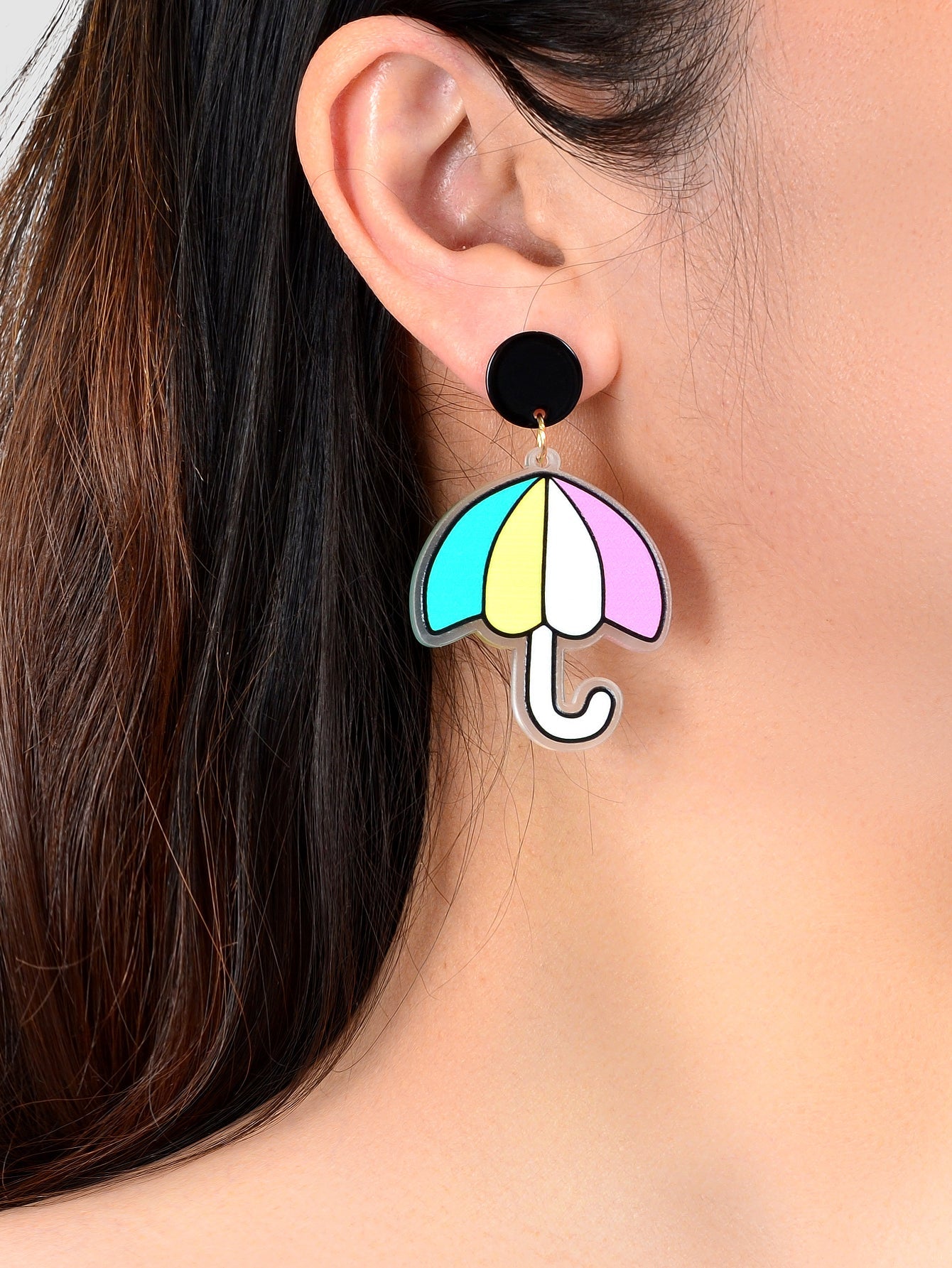Sweet Colorful Acrylic Umbrella Dangle Dainty Earrings Girls Y2k Style Jewellery-1
