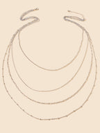 Gold Silver Long Tassel Multi-layer Chain Necklace Girls Cool Designer Jewellery-1