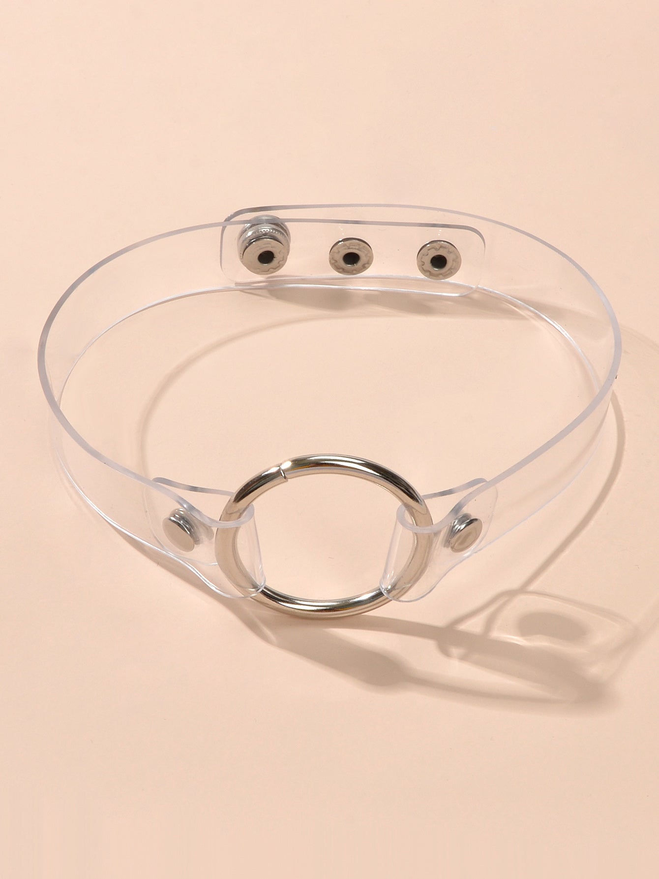 Punk 90s Transparent Gothic Choker Necklace Silver Circle Cosplay Jewellery Gift-1