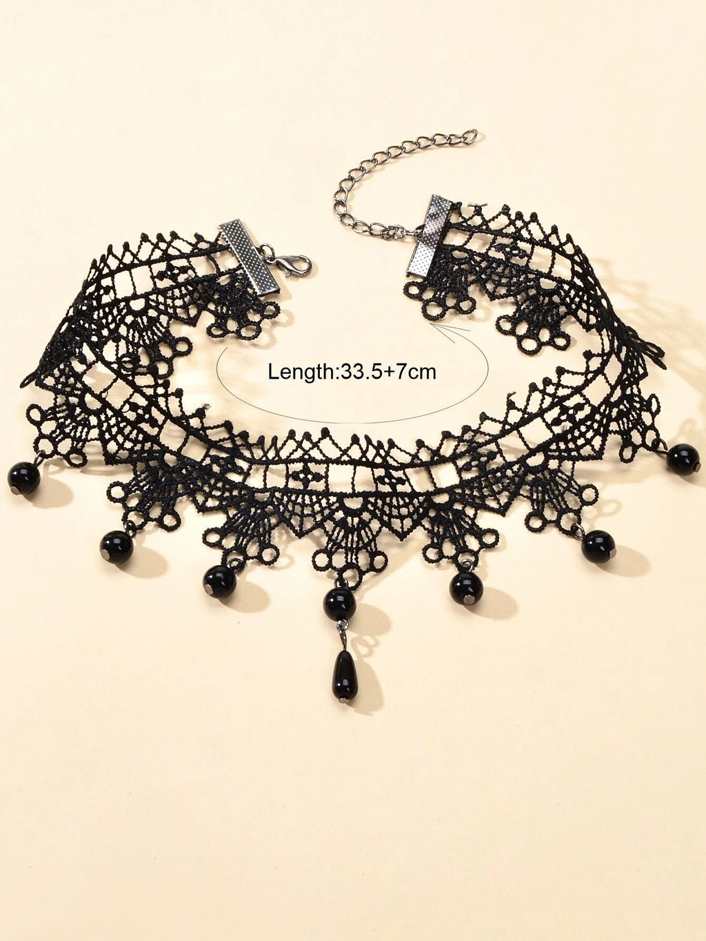 Gothic Black Lace Flower Halloween Water Drop Punk 90s Tattoo Choker Necklace