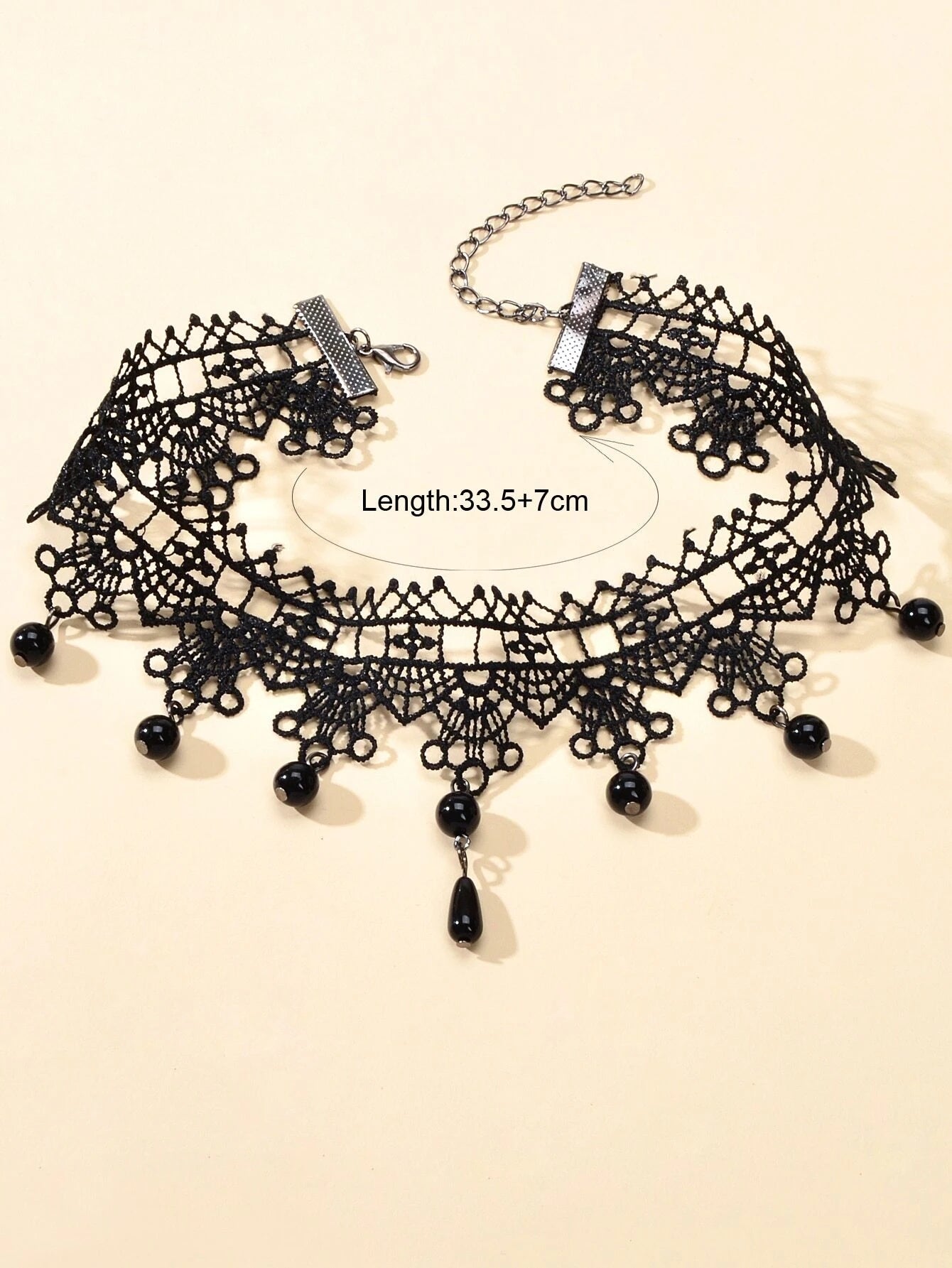 Gothic Black Lace Flower Halloween Water Drop Punk 90s Tattoo Choker Necklace