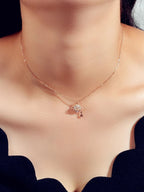 Rhinestone Star Planet Globe Pendant Necklace Women Teens Girl Jewellery Gift