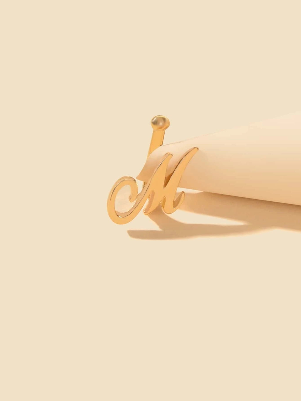 Gold Letter M Shape Small Fake Nose Ring Lip Ear Nose Body Piercing Stud Jewelry-1