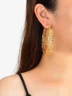 Ethnic Hollow out Geometric Big Statement Hoop Huggie Earrings Chunky Jewellery
