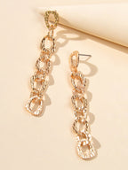 Anniversary Wedding Jewellery Gold Circle Long Knot Dangle Classics Earrings-2