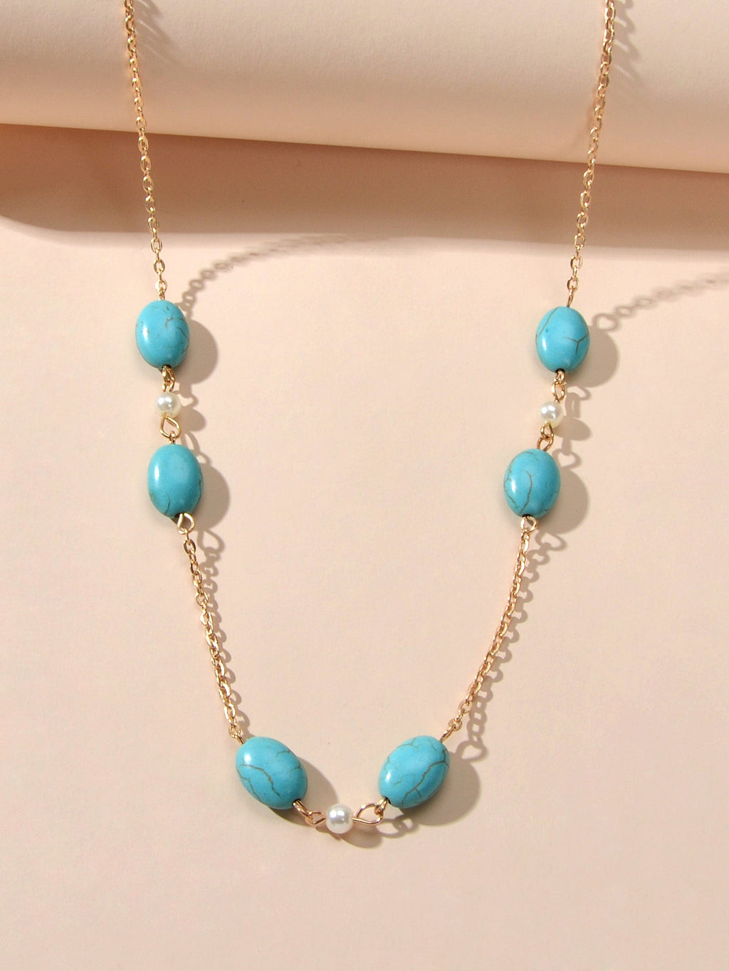 Ethnic Traditional Gold Chain Turquoise Necklace Boho Chic Accessories Jewellery-2