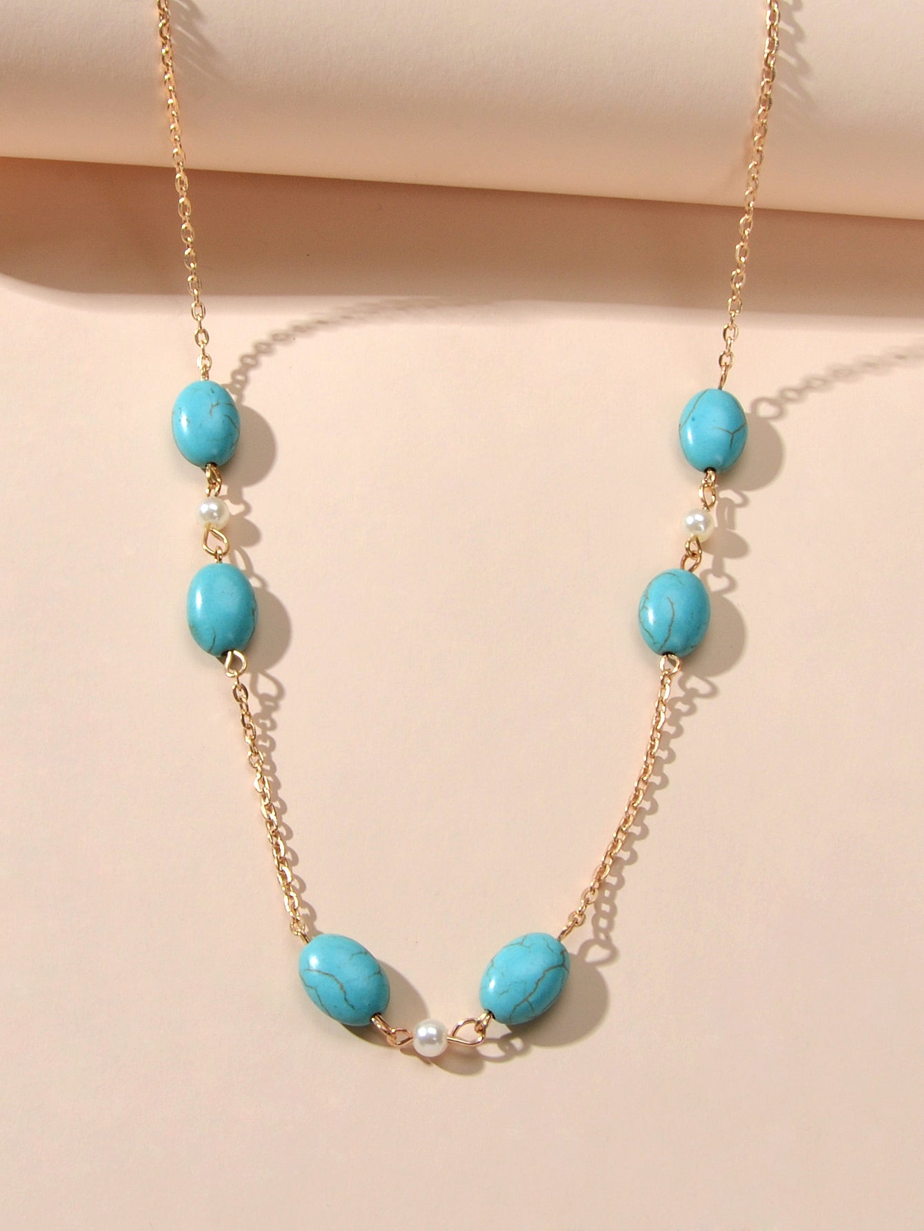Ethnic Traditional Gold Chain Turquoise Necklace Boho Chic Accessories Jewellery-2