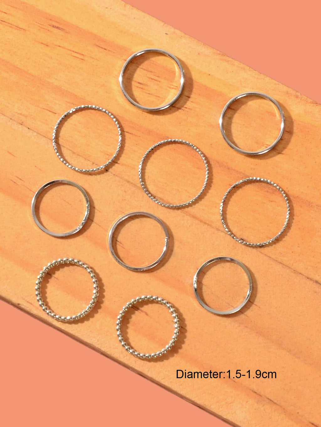 10pcs Silver Ring Bands Versatile Accessories for Every Finger-3