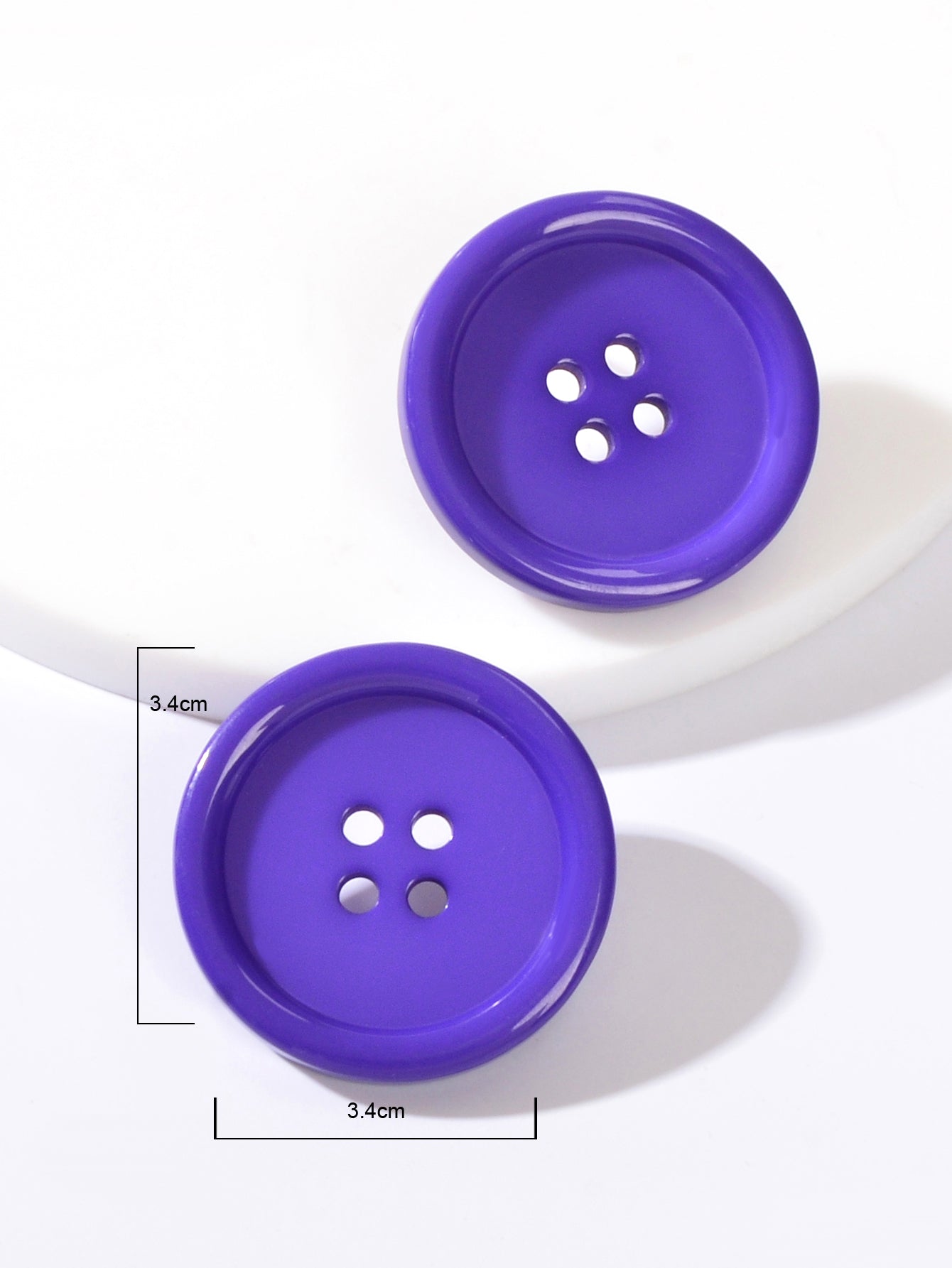 Vintage Acrylic Party Jewellery Retro Colorful Resin Button Design Stud Earrings