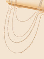 Gold Silver Long Tassel Multi-layer Chain Necklace Girls Cool Designer Jewellery-2