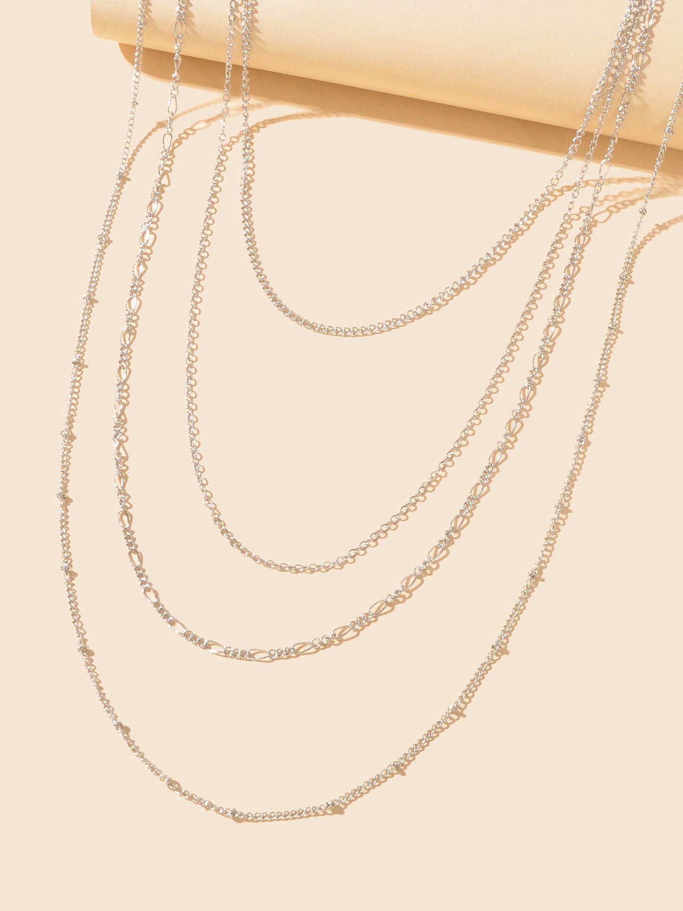 Gold Silver Long Tassel Multi-layer Chain Necklace Girls Cool Designer Jewellery-2