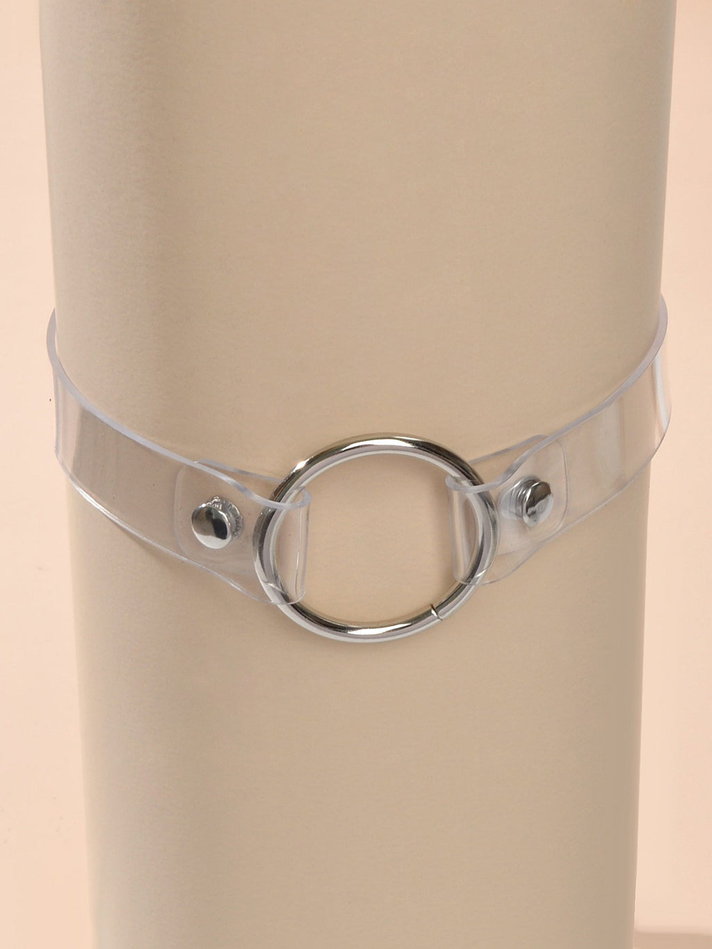 Punk 90s Transparent Gothic Choker Necklace Silver Circle Cosplay Jewellery Gift-2