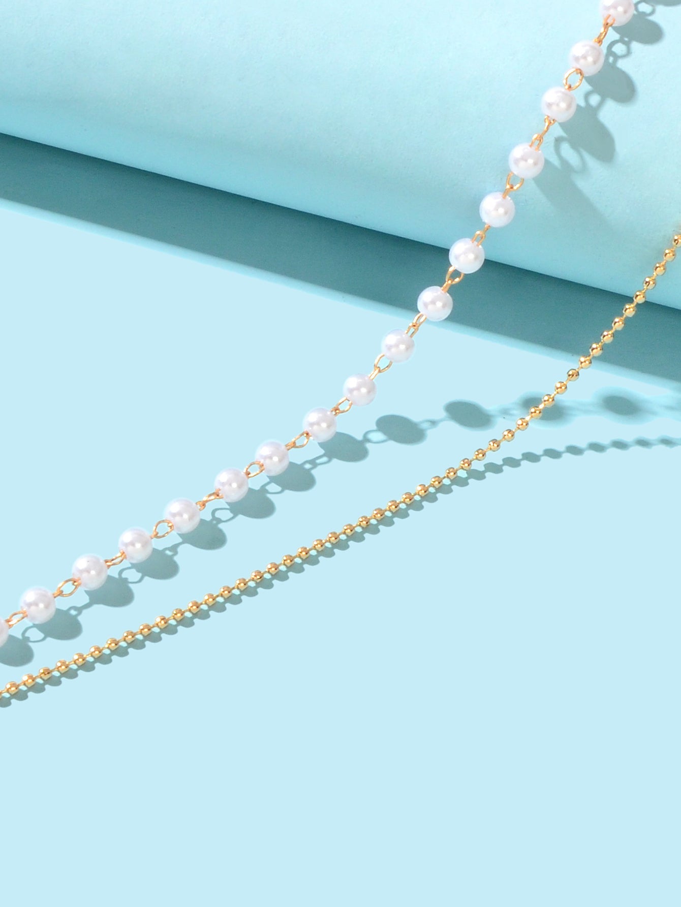 Foot Jewellery Gold Popcorn Chain Pearl Layered Anklet Bracelet Barefoot Sandal-2