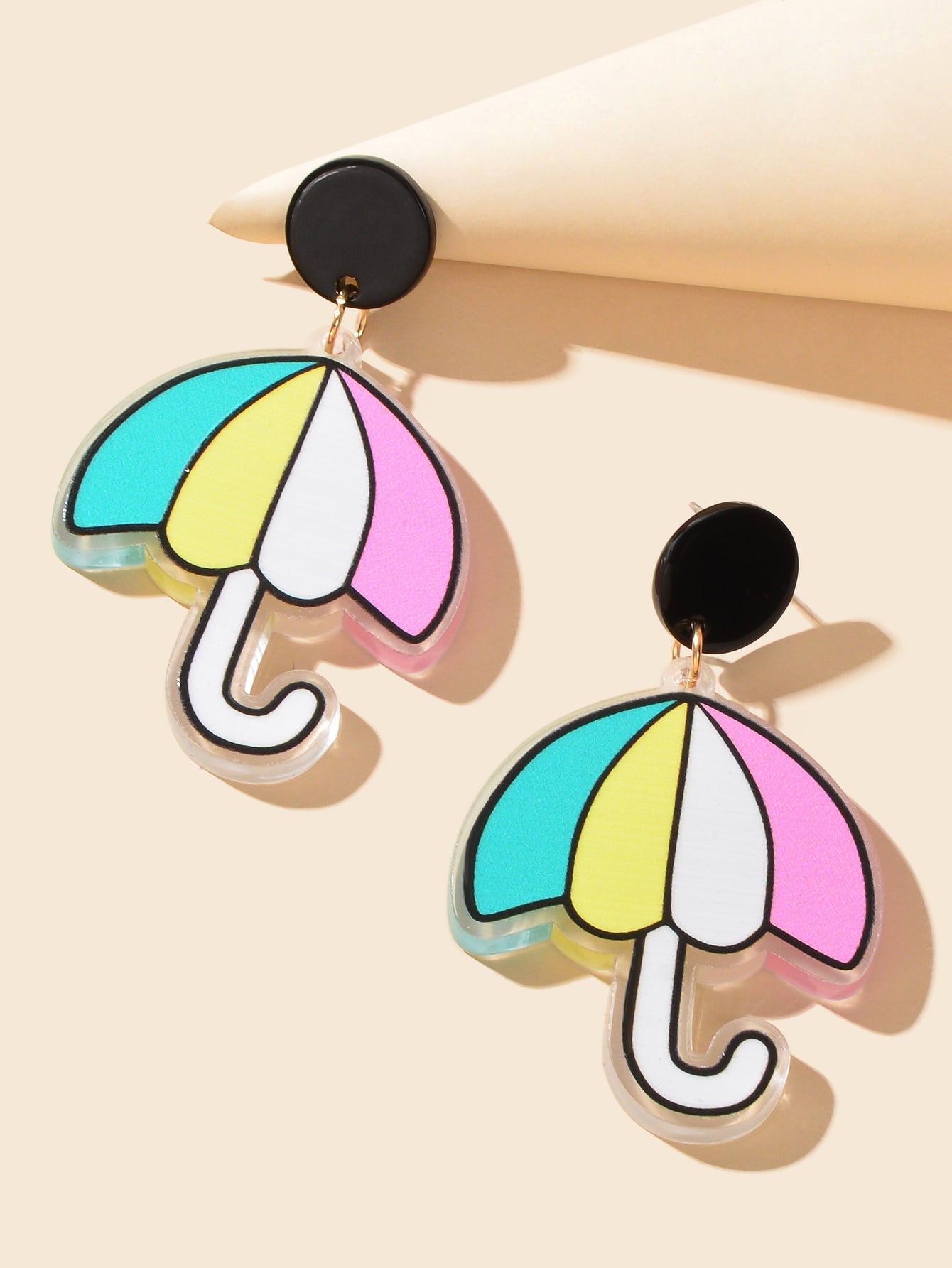 Sweet Colorful Acrylic Umbrella Dangle Dainty Earrings Girls Y2k Style Jewellery-2