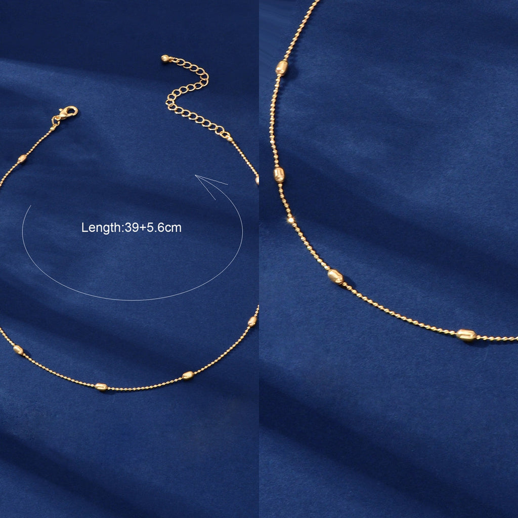 2 pcs Clearance Items AU Local Warehouse Golden Beads Chain Necklaces set Fashion Jewelry-3