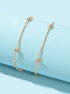 Double layer Popcorn Gold Chain Anklet Summer Beach Boho Chic Foot Chain Jewelry-2