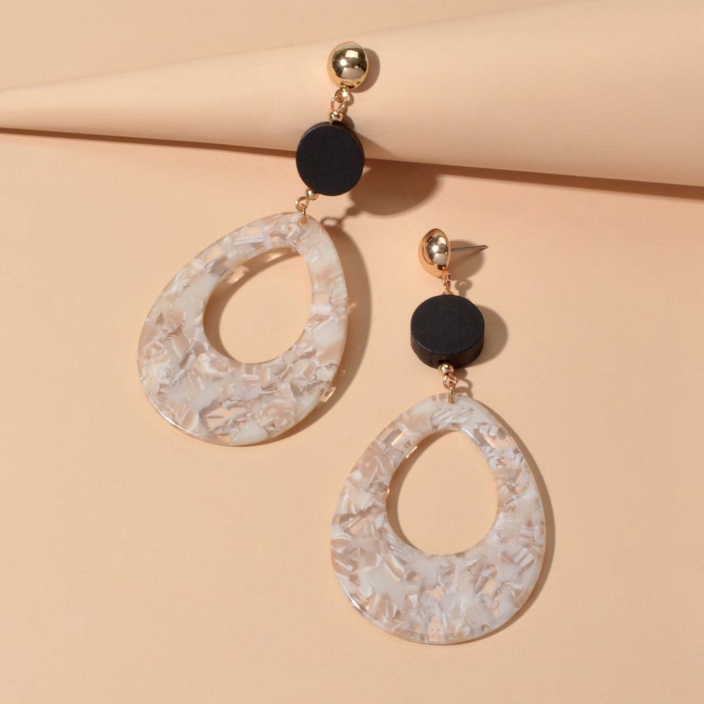 Retro Style Acrylic Water Drop Dangle Holiday Earrings Traditional Women Jewelry-2