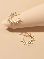 Punk Jewellery Gold Metal Spike Small Hoop Earrings Women Party Accessories Gift