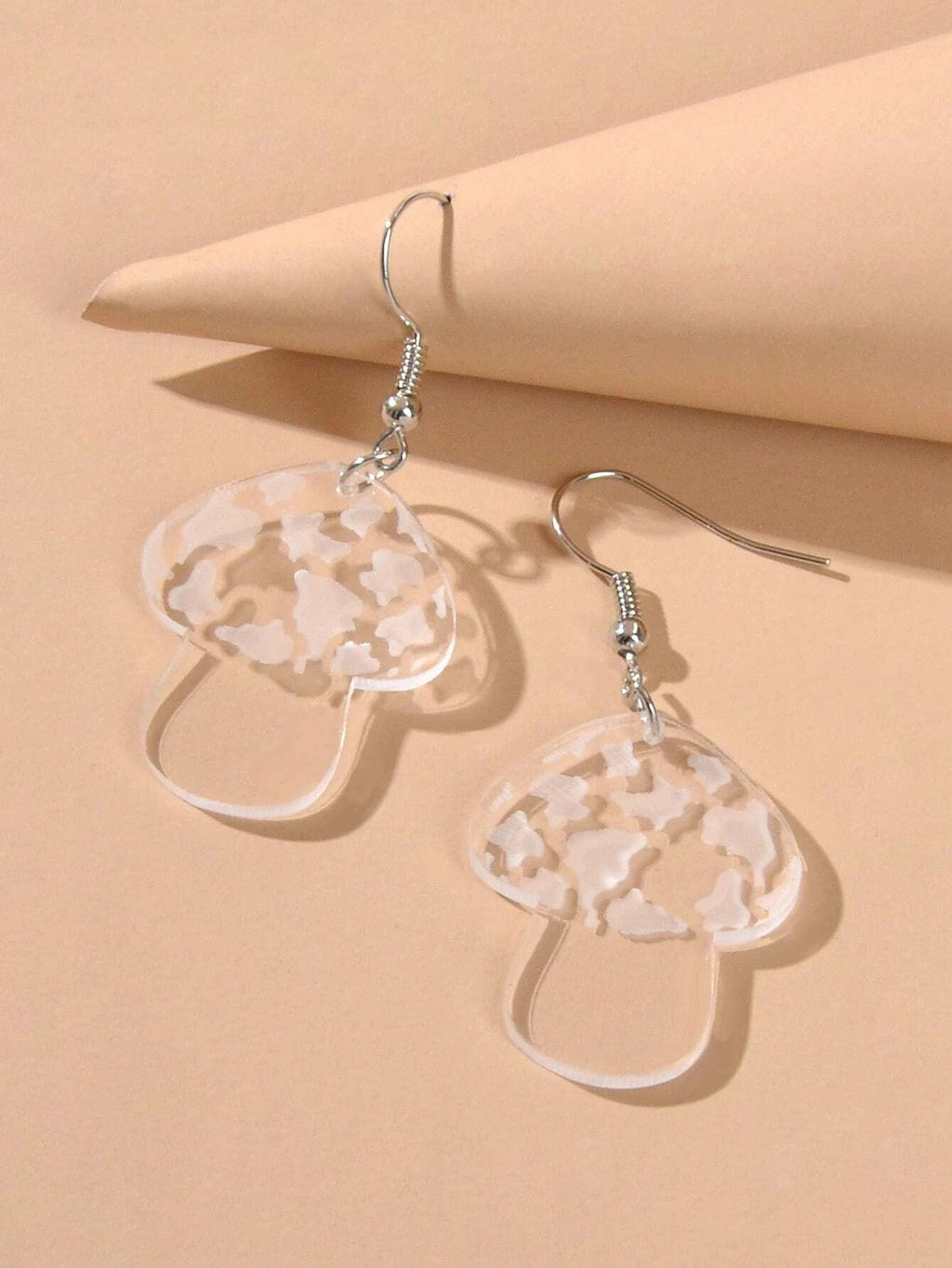 Lovely Jewellery Transparent Acrylic Mushroom Drop Earrings Women Accessories-2